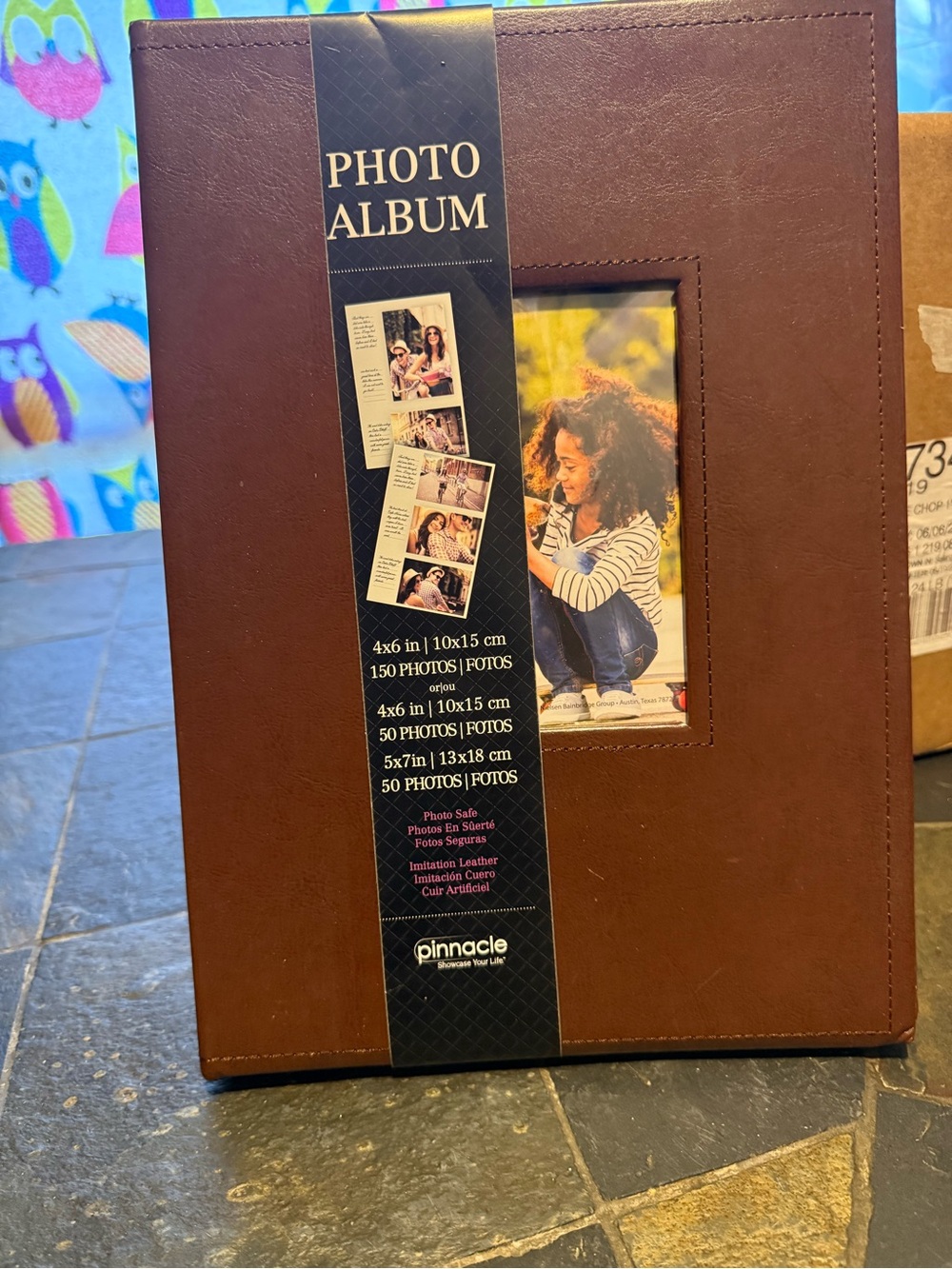 Pinnacle Brown Faux Leather Photo Album with Front Window